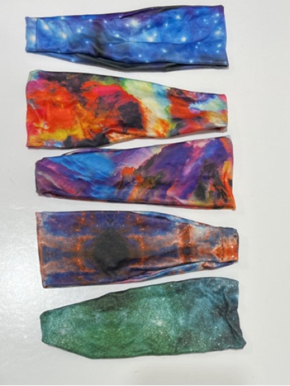 5/$25 Vibrant Galaxy & Abstract Print Stretch Headbands - Set of 5